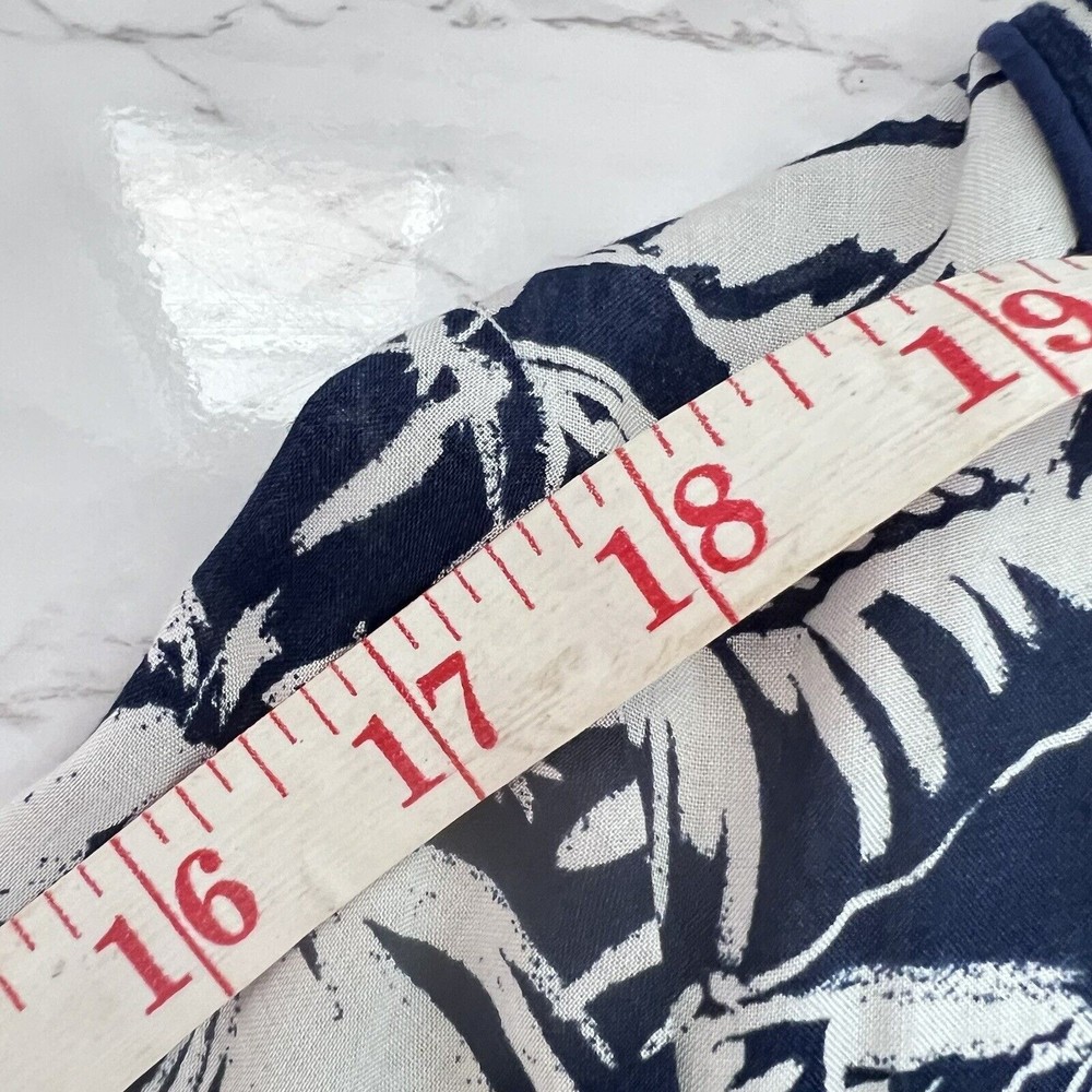 L.O.G.G. H&M Women Tunic Dress Blue White 2 Beach Cover Up Palm Leaves Tropical - Picture 12 of 16